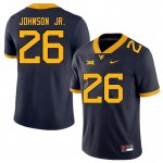 Men's West Virginia Mountaineers NCAA #26 Justin Johnson Jr. Navy Authentic Nike Stitched College Football Jersey ZL15G45CU